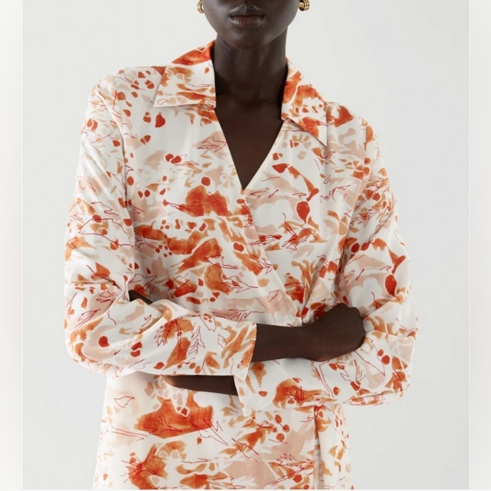 COS Orange Tailored Wrap Dress NWOT Size 12